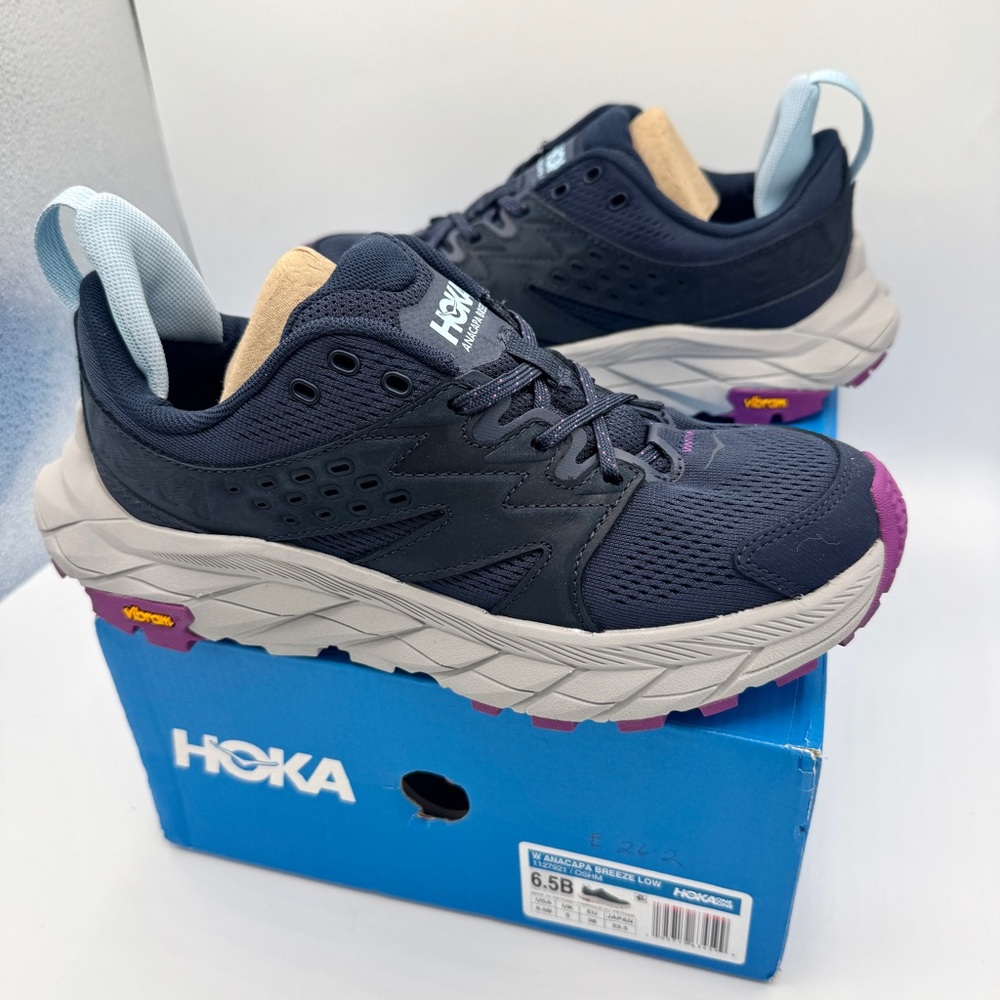 NWT Hoka Anacapa Breeze Low Women’s Hiking Shoes in Outer Space / Harbor Mist - Picture 4 of 16